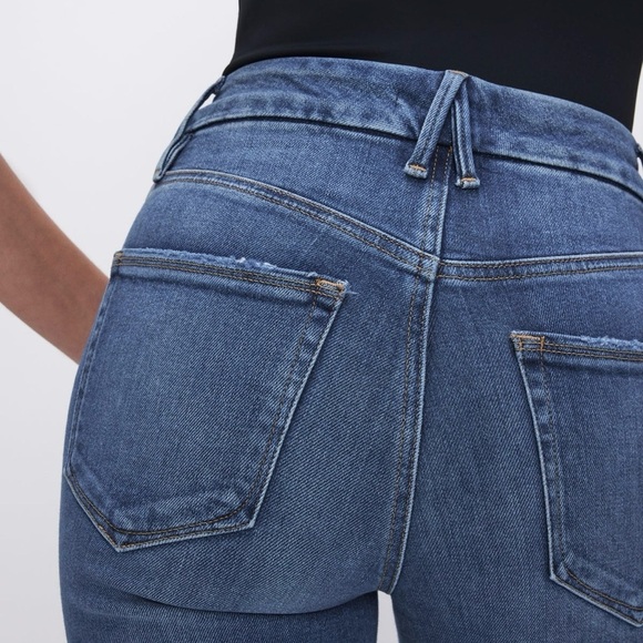 Good American Straight Compression Leg Jeans in Indigo 271 Wash Size 6/28 - Picture 3 of 11